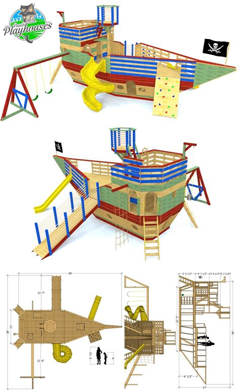 A four level, 400 square foot pirate ship with loads of accessories. Download the plan today ...