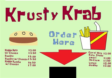 Krusty Krab Order Menu by BruceWontCare on DeviantArt