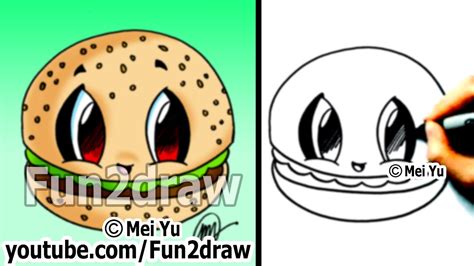 Kawaii - Food Drawing Tutorial - Hamburger - Best Drawing Channel - Fun2draw - YouTube