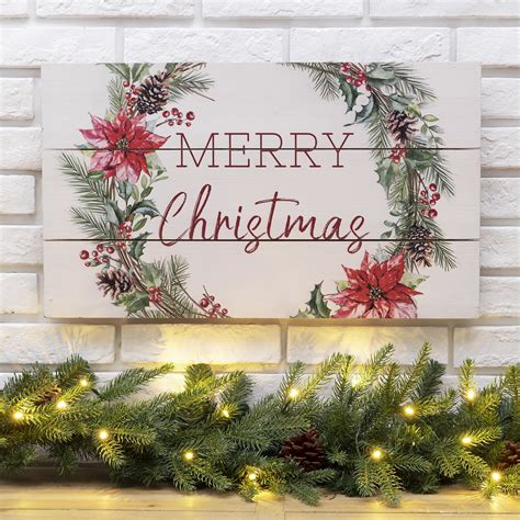 Glitzhome Wooden Merry Christmas Wall Decor - Walmart.com - Walmart.com