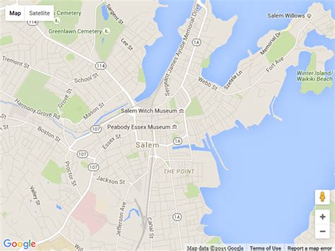 Salem Massachusetts - Sites and Attractions City Map