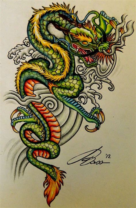 Chinese dragon tattoos, Dragon tattoo colour, Dragon tattoo designs