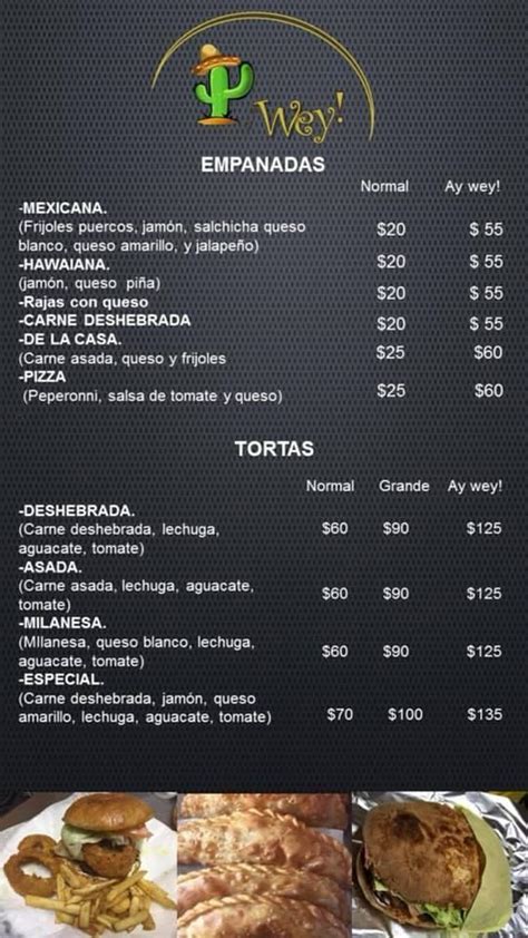 Menu at Ay Wey restaurant, San José del Cabo