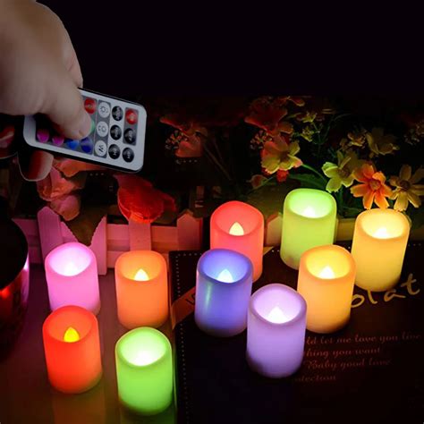 3PCS Smart Remote Control Candle LED Light Flameless Candles Battery ...