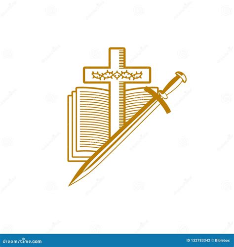 Church Logo. Christian Symbols. The Cross Of Jesus Christ, The Holy Scriptures, The Crown Of ...