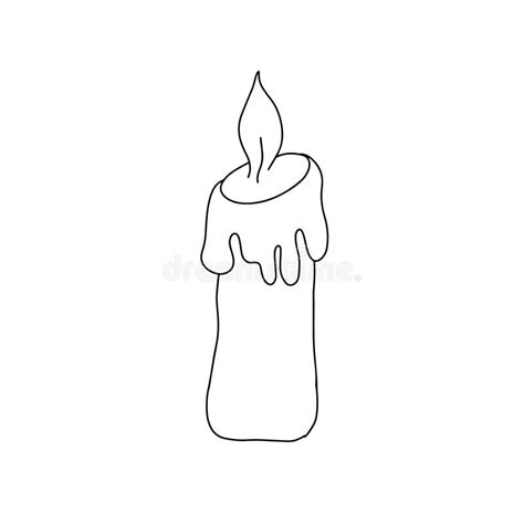 Vector Outline Illustration of a Simple Candle, Isolated Object on the White Background, Clipart ...