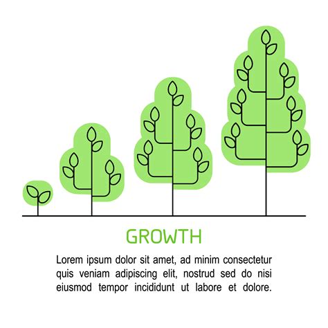 Tree growing process infographics. Growth concept line art icons. 617137 Vector Art at Vecteezy