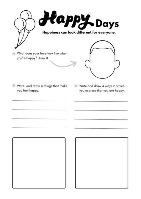 Free Printable Happiness Worksheet For Social And Emotional Learning | How are you feeling ...