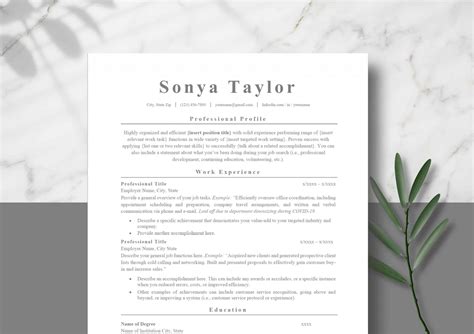 Return to Work (Layoff) Resume Template Package