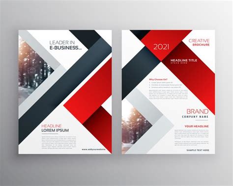 abstract red black geometric brochure design template - Download Free ...