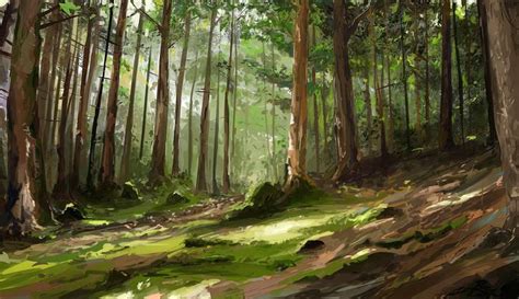 Pine forest - study by MittMac on DeviantArt | Environment concept art, Forest illustration ...