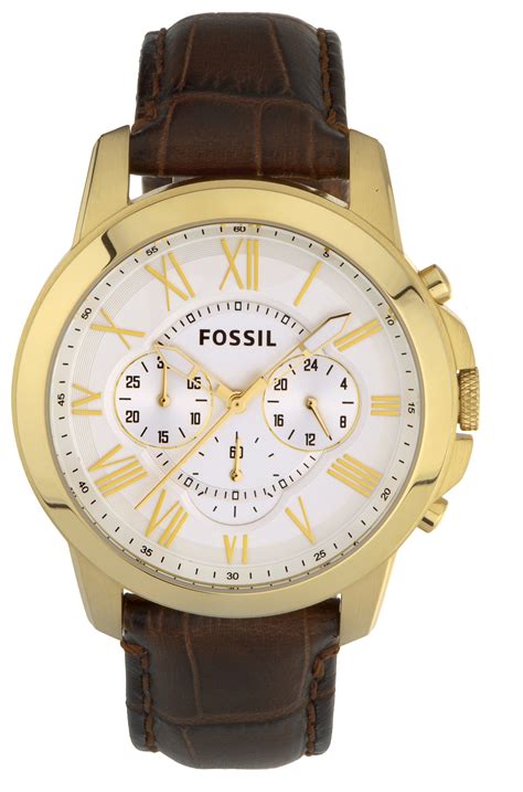 Fossil Men's Grant Chronograph Brown Leather Watch FS4767