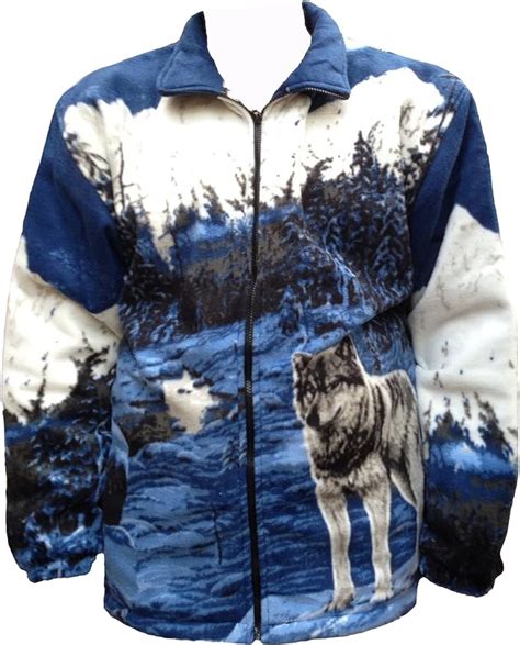 WOLF WOLVES FLEECE JACKET NEW FLEECED FUR LINED THERMAL EXCLUSIVE ZIP UP POLAR FLEECE M L XL XXL ...