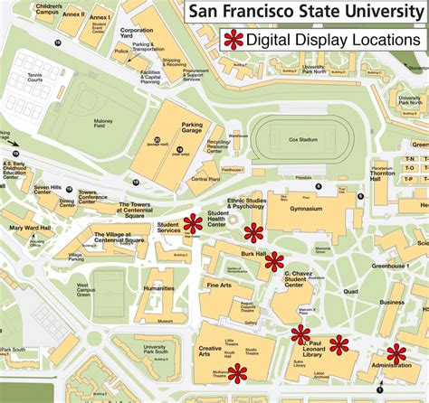 SFsu campus map - San Francisco state university map (California - USA)