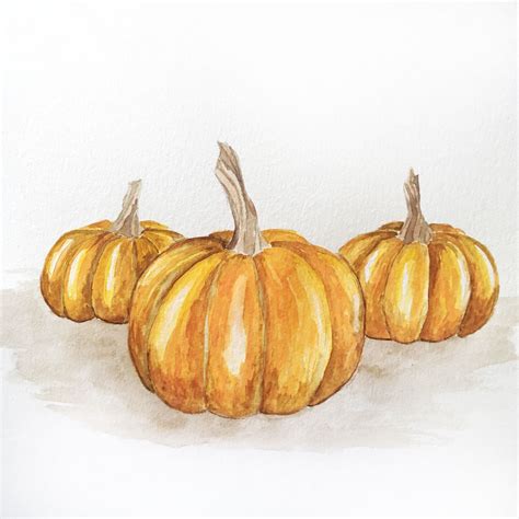 Pumpkin watercolor painting | Impresionismo