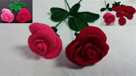 COMO HACER ROSAS A CROCHET PARTE 1 | Patrones de rosa de ganchillo ...