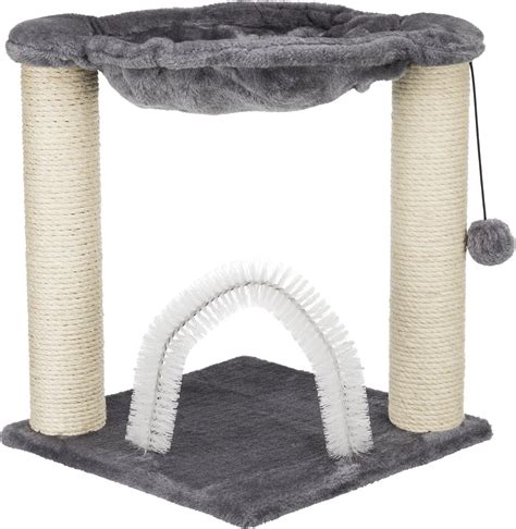 TRIXIE Baza 19.7-in Plush Cat Scratching Post with Hammock, Gray - Chewy.com