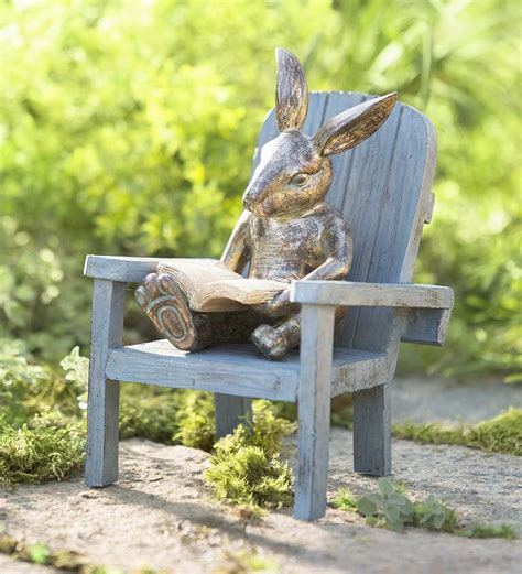 Reading Rabbit Garden Statue