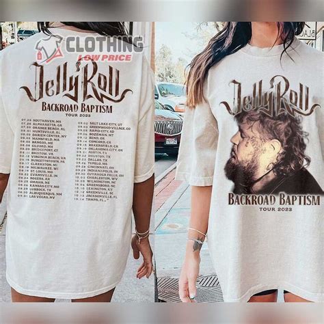 Jelly Roll Backroad Baptism 2023 Tour Dates Merch, Jelly Roll Concert 2023 Shirt Jelly Roll 2023 ...