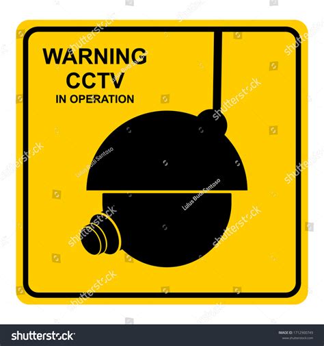 Cctv Sign Security Camera Sticker Vector Stock Vector (Royalty Free ...