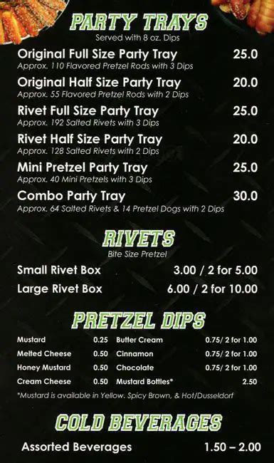 Philly Soft Pretzel Factory Menu - Urbanspoon/Zomato