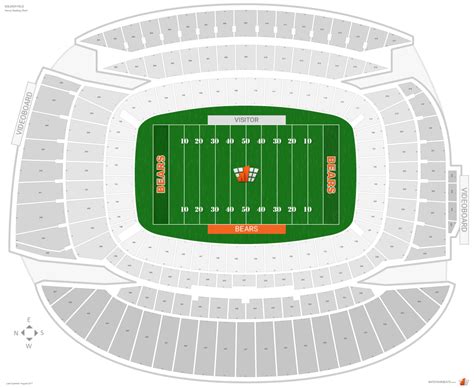 Chicago Bears Football Stadium Seating Chart: A Visual Reference of Charts | Chart Master