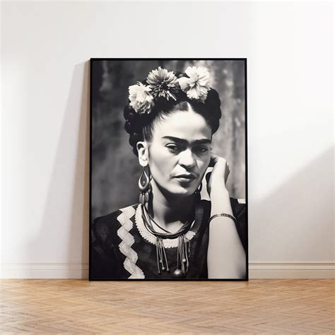 Frida Kahlo Poster Frida Kahlo Poster Black White Art Print Frida Kahlo ...