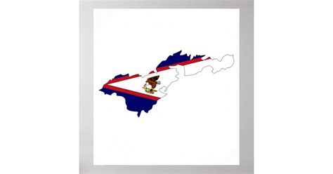 American Samoa Flag Map full size Poster | Zazzle