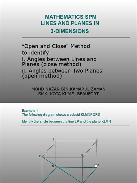 Lines & Planes in 3D | PDF