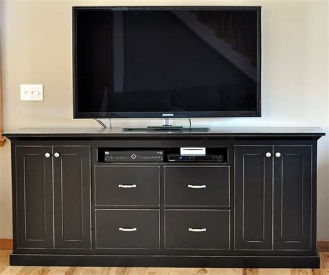 Scott River Custom Cabinets: Painted Black Entertainment Center ...