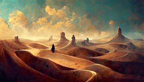 Premium AI Image | Fantasy desert concept art illustration