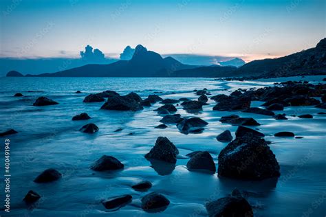 Dawn on Con Dao beach at Con Dao Island, Viet Nam. Con Dao is the paradise of Vietnamese ...