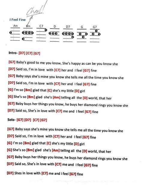 The Beatles I Feel Fine Chords | Chords And Lyrics