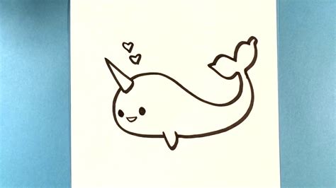 How To Draw A Cute Narwhal Really Easy Drawing Tutorial