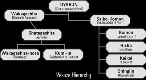 Yakuza hierarchy | Japanese mafia, Hierarchy, Junior high school