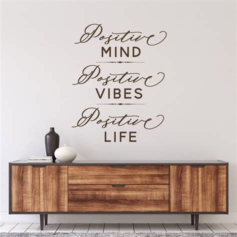 Positive Thinking Quote Decal, Positive Mind Positive Vibes Positive ...