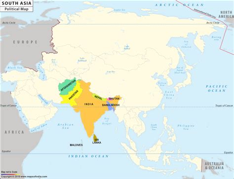 Political Map Of Southern Asia - Cities And Towns Map