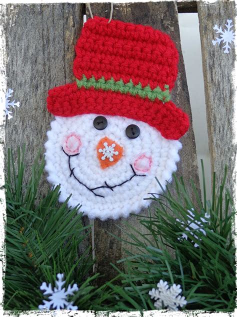 Snowman Christmas Ornament Crochet Snowman Snowmen | Etsy