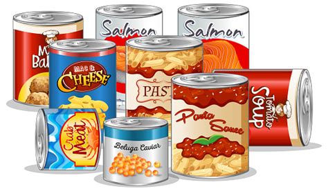 Set Of Canned Food Stock Illustration - Download Image Now - iStock