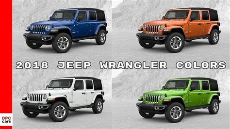 2018 Jeep Wrangler Unlimited Colors