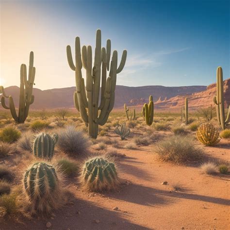 Premium AI Image | cacti in the desert