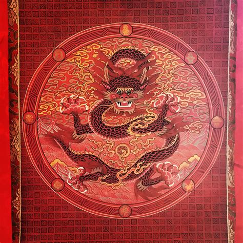 New thangka of dragon -- symbolism? : r/Buddhism