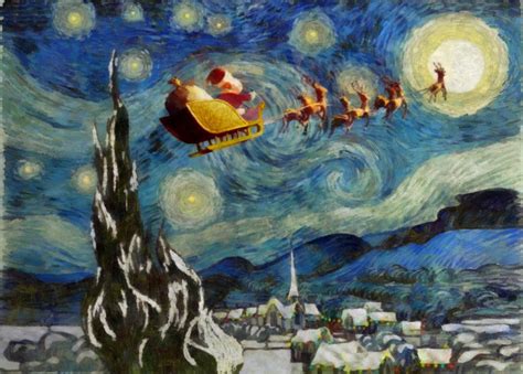 Fine art Christmas cards | Santa takes an eventful tour of art history | Ruth Millington