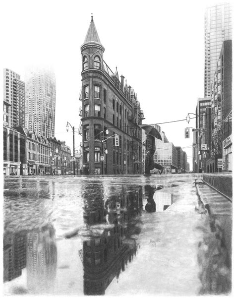 City Reflections, graphite pencil, 11X14 : r/Art