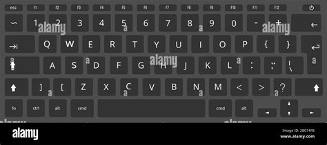 Black laptop, computer keyboard vector template isolated on white background. Illustration of ...