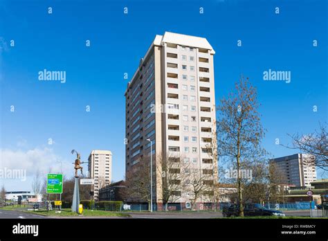 High rise block of flats on Ladywood Middleway in the Birmingham inner ...