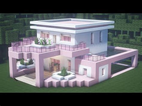 an image of a modern house in minecraft