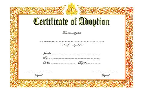 Child Adoption Certificate Template Editable [10+ BEST DESIGNS] – Fresh ...