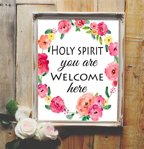 Holy Spirit You Are Welcome Here Print Quote by CreatingJoyDesigns