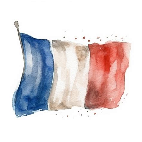 Premium AI Image | flat print design white background French flag ...